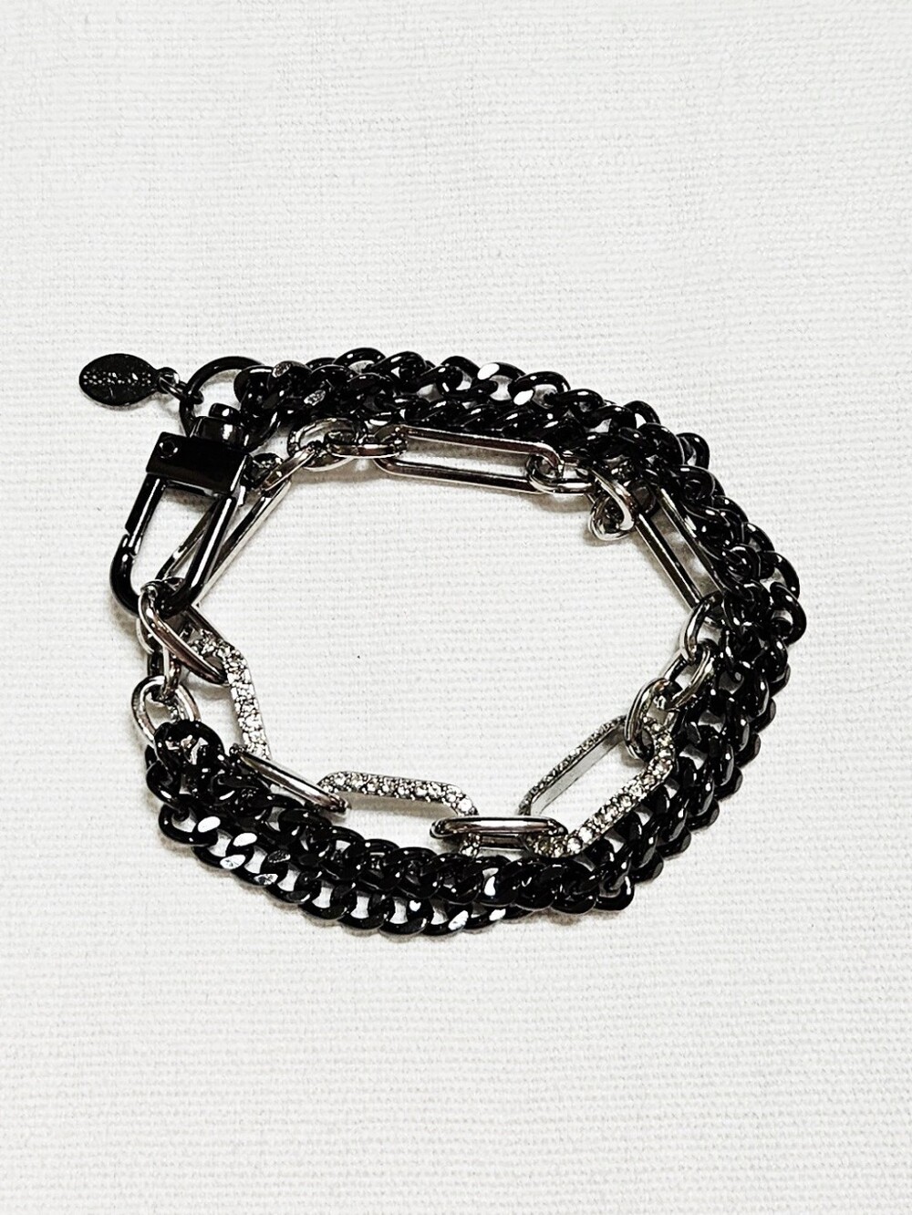 Experess Multi-Chain Black and Silver Wrap Bracelet -  Women’s Jewelry